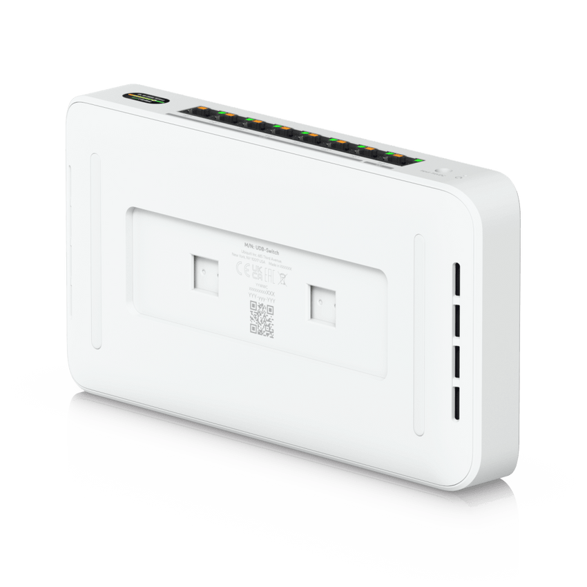 UniFi Device Bridge Switch (UDB-Switch) – Switch PoE+ Compacto con Puertos Multi-Gig (1 x 10 GbE y 7 x 2.5 GbE) y Enlace Inalámbrico WiFi 7 Integrado