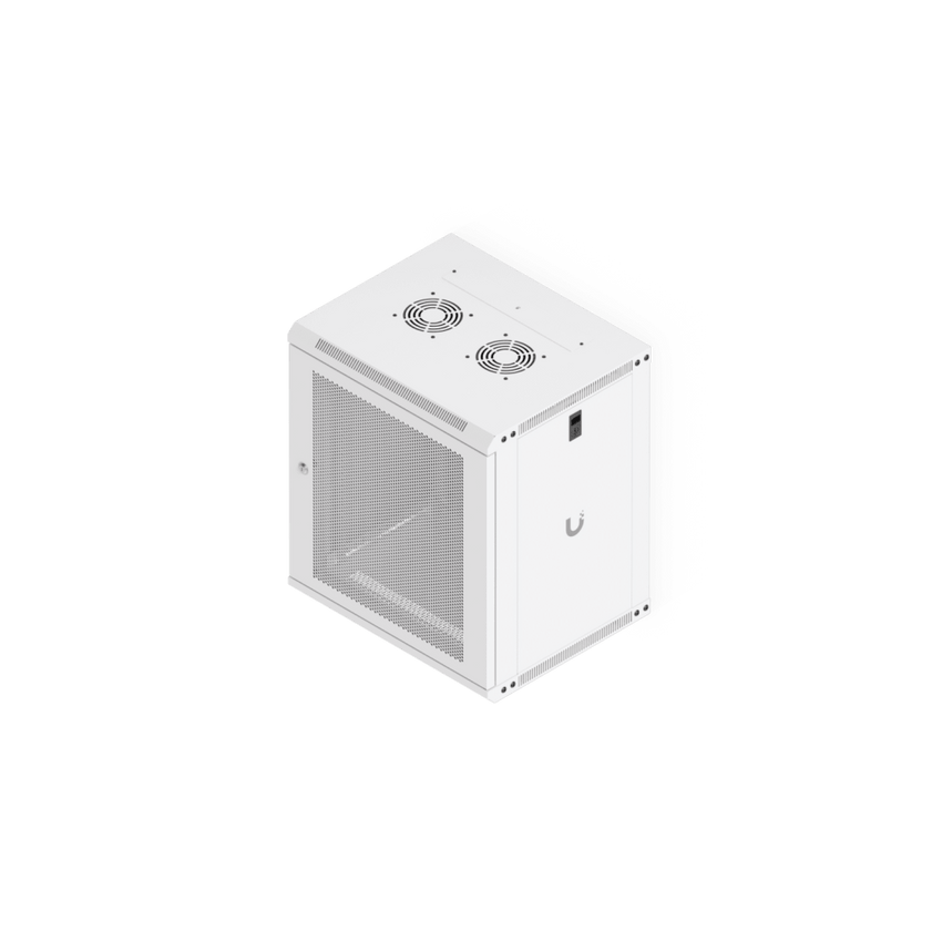 UACC Rack Cabinet 12U (550x 450 mm) - Gabinete Cerrado para Montaje en Pared con Puerta Frontal Perforada, Totalmente Ensamblado con Ventiladores Integrados y Paneles Removibles