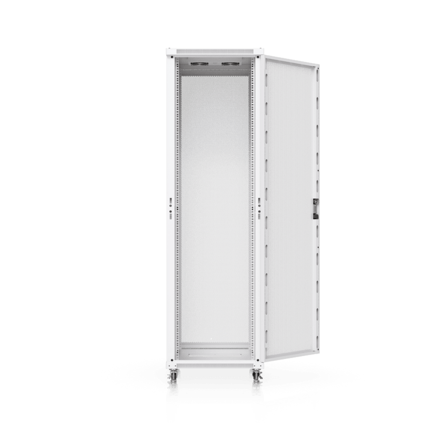 UACC Rack Cabinet 42U (600 × 800 mm) – Gabinete de Piso Totalmente Ensamblado con Ventiladores Integrados, Paneles Removibles, Ruedas con Seguro y Puerta Frontal Perforada para Óptimo Flujo de Aire