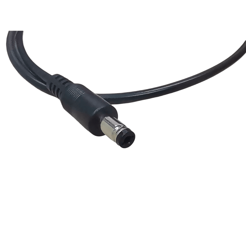 Cable con Conector Macho (Pigtail) | Forro Negro | Terminal Blanca | Alimentación para Vcc con Puntas Libres | Polarizado | Largo 22 cm ( 8.66 Pulgadas)  | Calibre 22AWG.