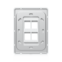 Placa de Pared Vertical Universal para Keystone de 4 Puertos con Cubierta Pintable, Acabado Personalizable, Paquete con 4 Piezas