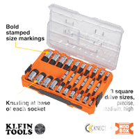 Juego de Dados Moleteados / SAE-Métrico-Hex-Torx® / 13 Piezas por Set / Acabado Moleteado para Mejor Agarre / Marcado en Relieve / Incluye Llaves Cuadradas