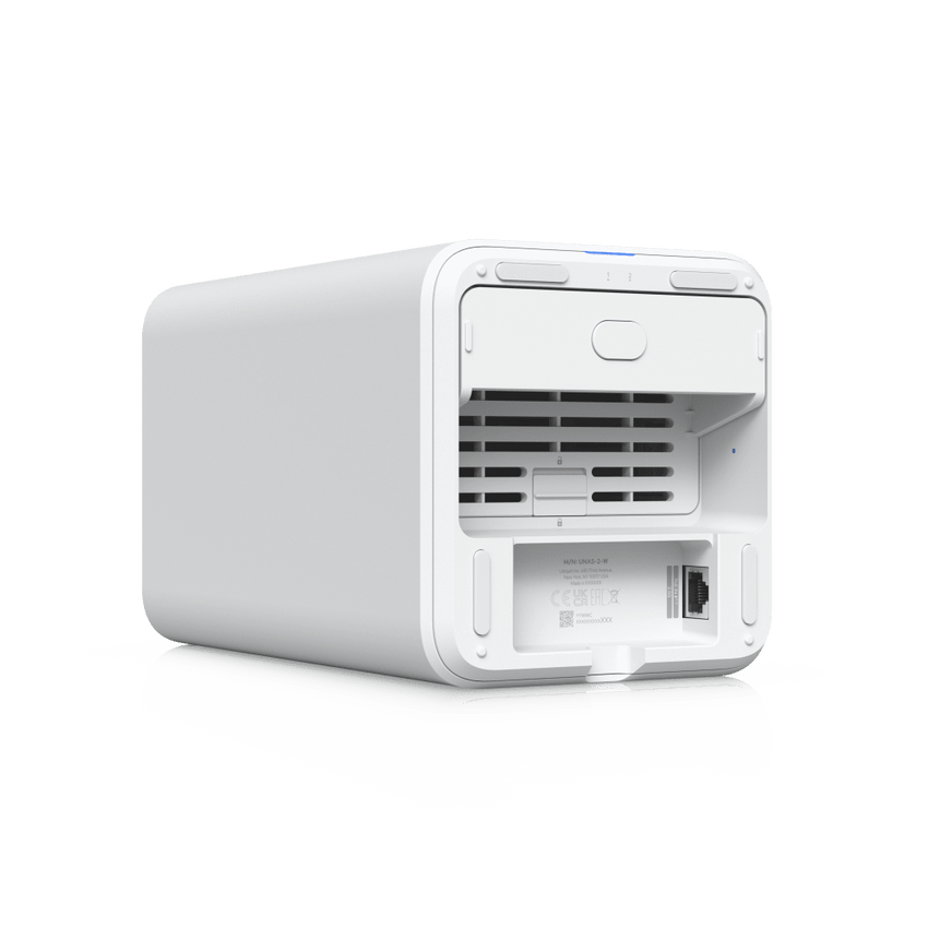 UniFi UNAS-2 – Almacenamiento en Red (NAS) Compacto con 2 Bahías para HDD de 3.5”, Puerto de Red 2.5 GbE, Conectividad USB-C y Adaptador PoE++ Incluido