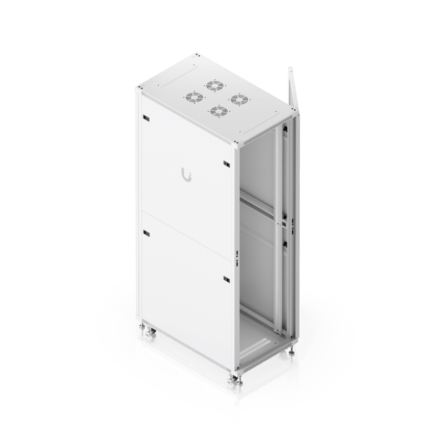 UACC Rack Cabinet 42U (600 × 1000 mm) – Gabinete de Piso Totalmente Ensamblado con Ventiladores Integrados, Paneles Removibles, Ruedas con Seguro y Puerta Frontal de Vidrio Templado