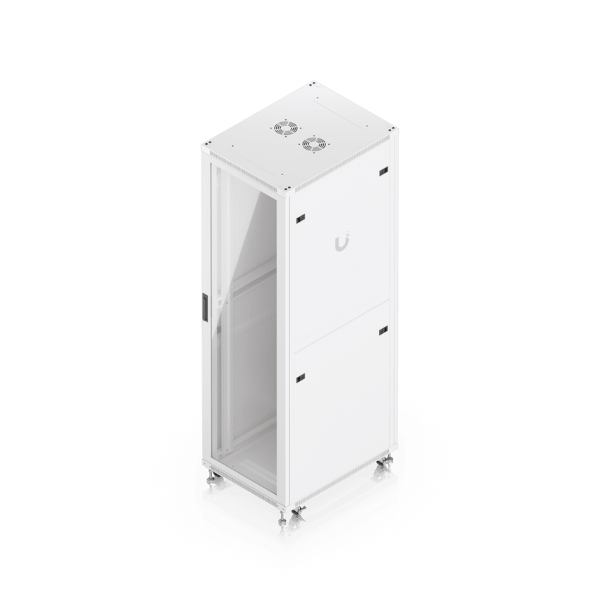 UACC Rack Cabinet 42U (600 × 800 mm) – Gabinete de Piso Totalmente Ensamblado con Ventiladores Integrados, Paneles Removibles, Ruedas con Seguro y Puerta Frontal de Vidrio Templado