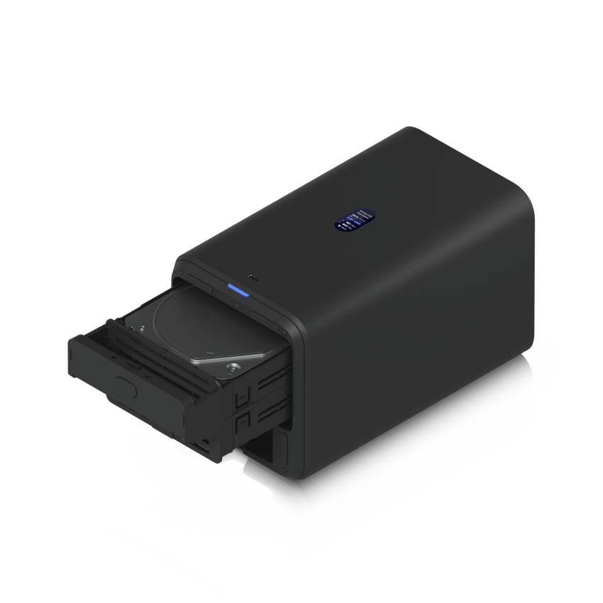 UniFi UNAS-2 – Almacenamiento en Red (NAS) Compacto con 2 Bahías para HDD de 3.5”, Puerto de Red 2.5 GbE, Conectividad USB-C y Adaptador PoE++ Incluido