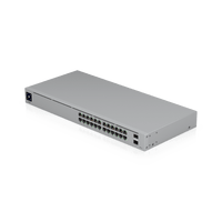 Switch UniFi Capa 2 / 24 Puertos Gigabit / 16 Puertos PoE+ 802.3af/at / 95W Total / 2 Puertos SFP 1G / Pantalla LCM / Sin Ventilador