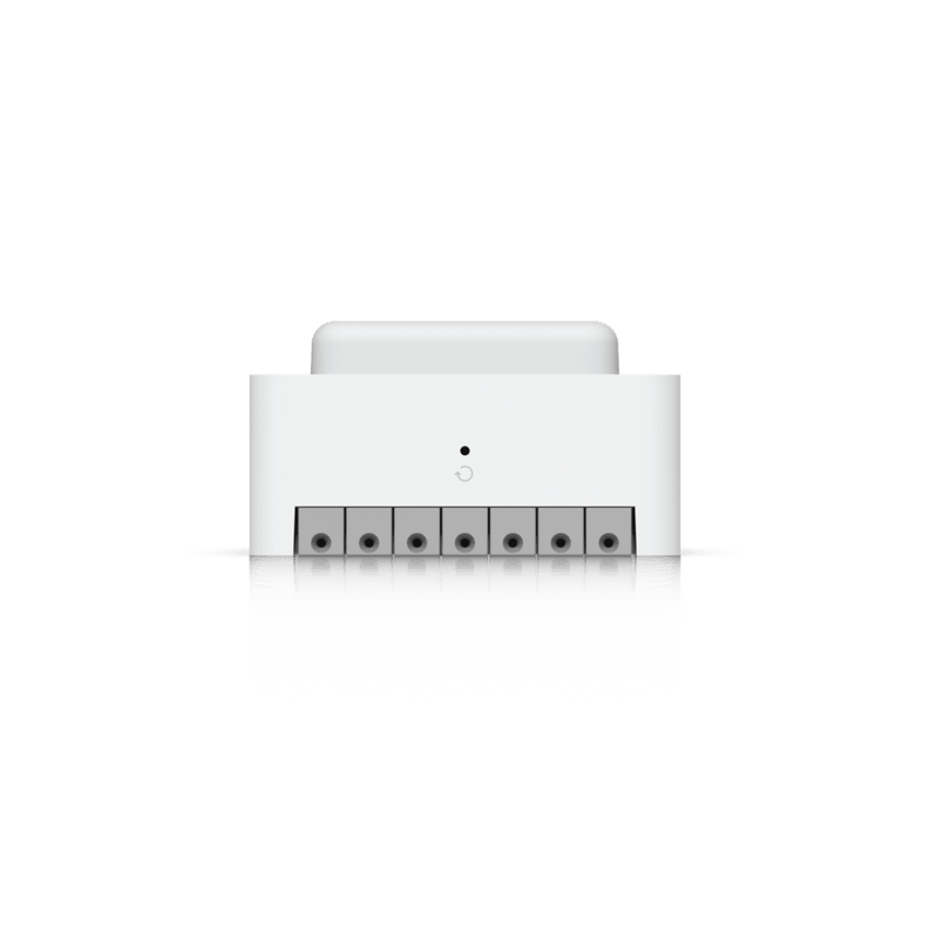 Centro de Control de Acceso Compacto Ubiquiti UniFi / Terminal de Bloqueo 12V / Entradas Adicionales Sensor y Botón / Alimentación PoE++ / Conexión para Dos Lectores o Cámaras / Uso Interior