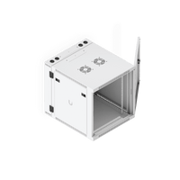 UACC Rack Cabinet 12U (600 x 703 mm) - Gabinete Cerrado para Montaje en Pared con Puerta Frontal Perforada, Puerta Trasera Abatible (Swing-Out) y Paneles Laterales Removibles con Llave