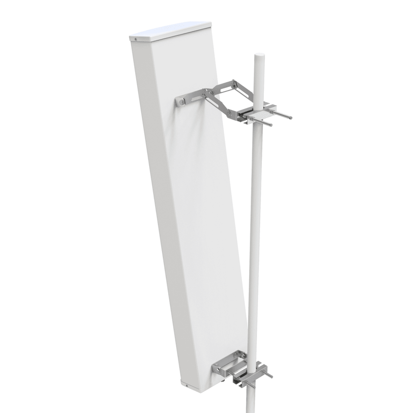 Antena Sectorial para Exterior / Frecuencia 1710-2190 MHz / Ganancia 18 dBi / Ancho de Banda 480 MHz / VSWR ≤1.5 / Potencia Máxima 200W / IP65 / Montaje en Tubo
