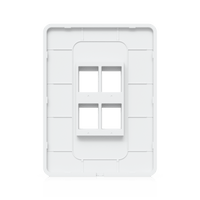 Placa de Pared Vertical Universal para Keystone de 4 Puertos con Cubierta Pintable, Acabado Personalizable, Paquete con 4 Piezas