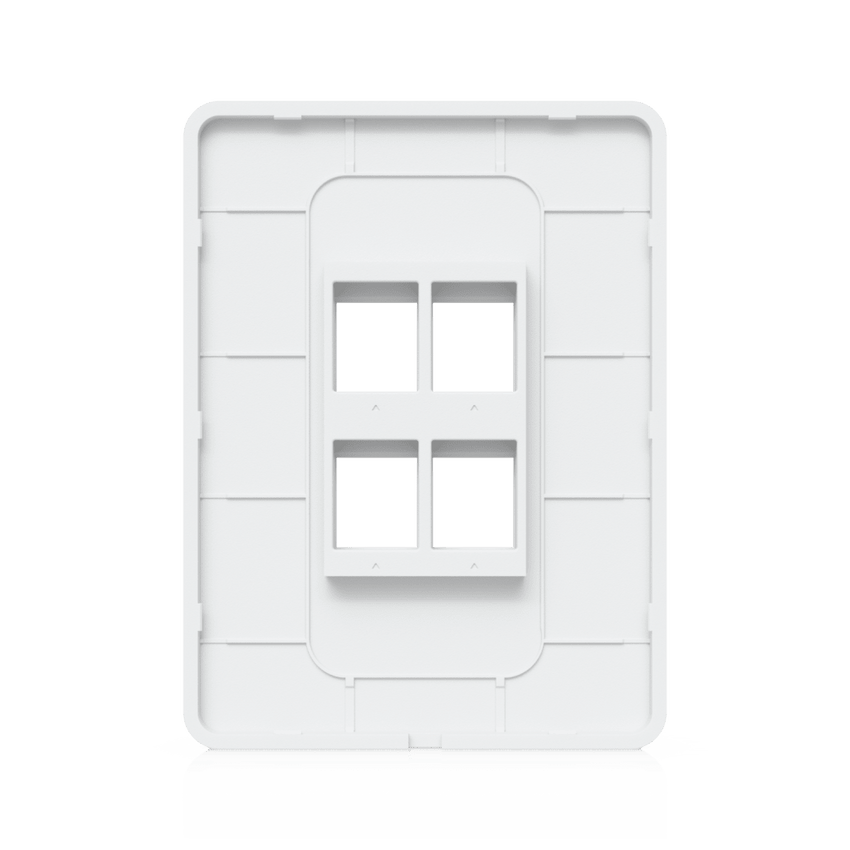 Placa de Pared Vertical Universal para Keystone de 4 Puertos con Cubierta Pintable, Acabado Personalizable, Paquete con 4 Piezas