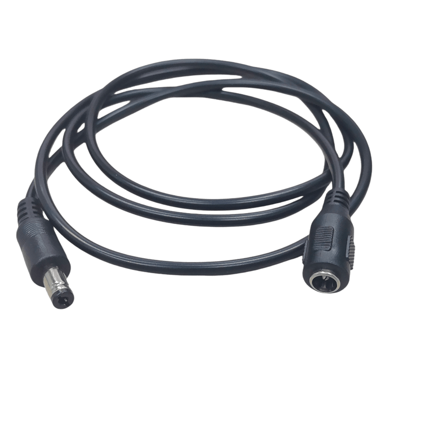Cable con Conector Macho  ahembra (Pigtail) | Forro negro |  Alimentación para Vcc | Polarizado | Largo 1 metro | Calibre 22AWG.