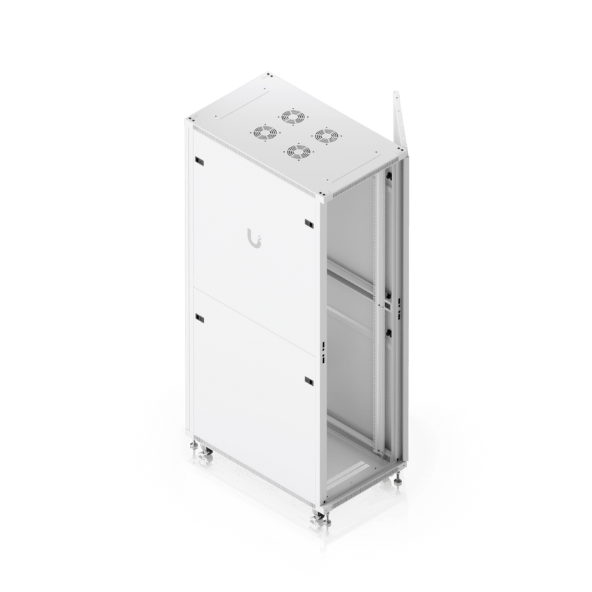 UACC Rack Cabinet 42U (600 × 1000 mm) – Gabinete de Piso Totalmente Ensamblado con Ventiladores Integrados, Paneles Removibles, Ruedas con Seguro y Puerta Frontal Perforada para Óptimo Flujo de Aire