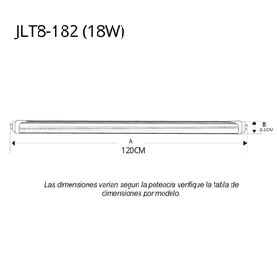 Tubo led T8, 18 W, 1200 mm, 6 500 K / Blanco Mate