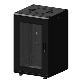 Gabinete Rack 19 Pulgadas / 18 Unidades / Piso / Puerta de Cristal / Acero Calibres 16-18-20 / Capacidad 750 kg (1653.5 lb) / Dimensiones 60 cm (23.6 in) x 93 cm (36.6 in) x 46 cm (18.1 in)
