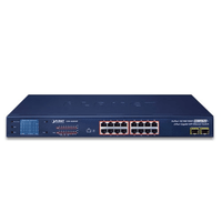 Switch No Administrable PoE+ Extender, Aislamiento VLAN de 16 Puertos Gigabit +, 2 Combo TP/SFP y Pantalla