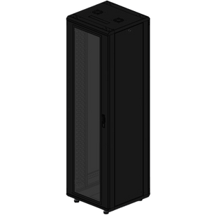 Gabinete rackeable de piso de 42U, compatible con estándar 19 pulgadas, equipado con puerta frontal de cristal para una mejor visibilidad y presentación profesional