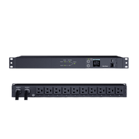 PDU ATS (Fuente Redundante Auto-transferible) Medible, Para Distribución de Energía, 2 Entradas 120 Vca NEMA5-15P, Con 10 Salidas NEMA 5-15R, Horizontal 19in, 1UR