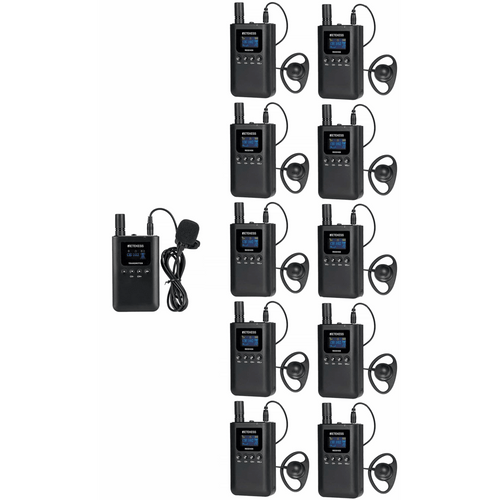 Kit para guía turístico de 1 transmisor y 10 receptores