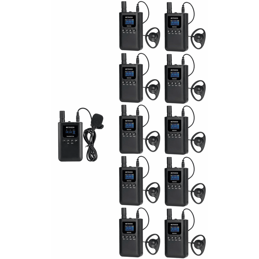 Kit para guía turístico de 1 transmisor y 10 receptores
