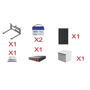 Kit Solar Witek de 28 W con 5 Puertos PoE 802.3 af y PoE Pasivo 24 V para alimentar Camaras IP y un Enlace Punto a Punto en 24 Vcc