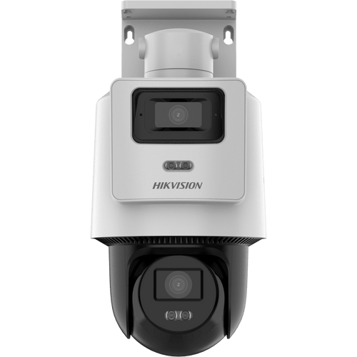 Cámara PTZ TandemVu 4 MP + 4 MP / Lentes 2.8 mm + 8 mm / Dual Light IR + Blanca 30 m / IP66  / Audio Bidireccional