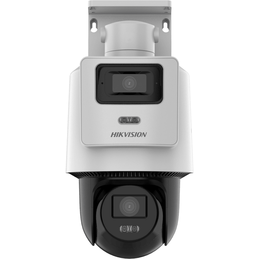 Cámara PTZ TandemVu 4 MP + 4 MP / Lentes 2.8 mm + 8 mm / Dual Light IR + Blanca 30 m / IP66  / Audio Bidireccional