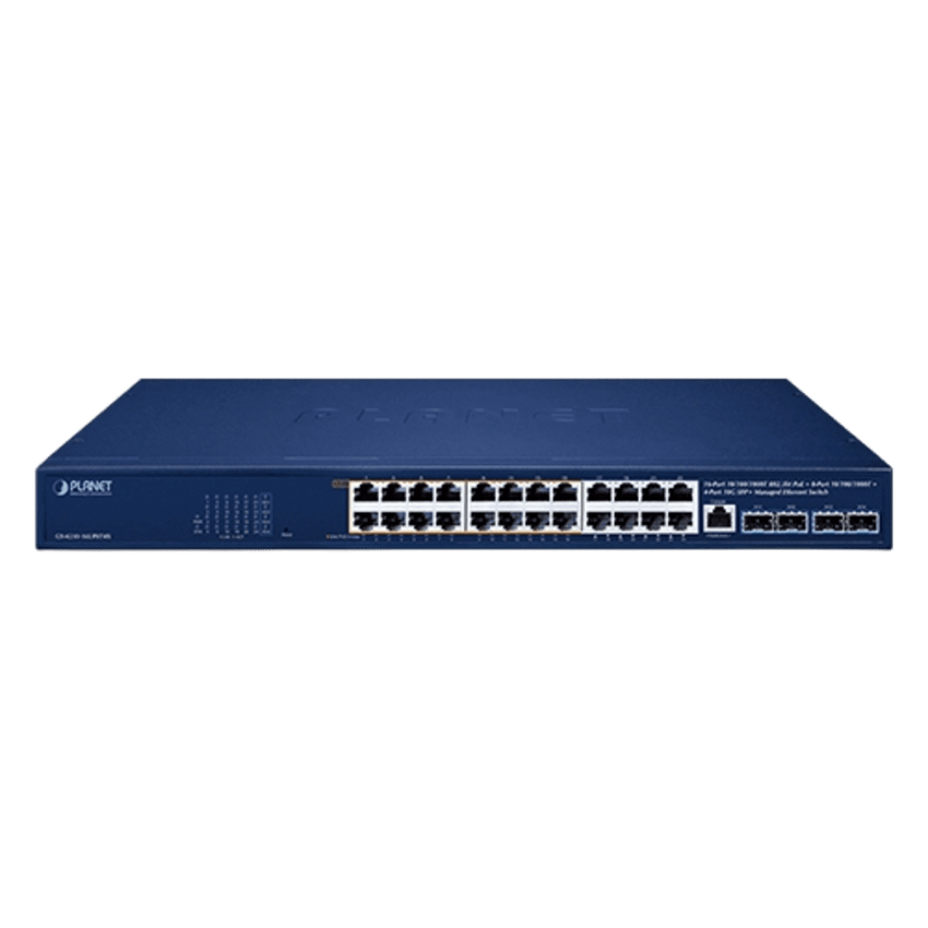 Switch Gestionado PoE++ 802.3bt / 16 Puertos Gigabit PoE++ 95W + 8 Puertos Gigabit + 4 Puertos 10G SFP+ / Presupuesto PoE 420W / IPv6/IPv4 / L2/L4 / ERPS / CloudNMS / Rack 440 mm (17.3 in)