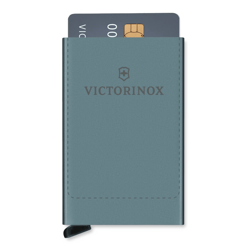 Tarjetero / Almacenamiento Seguro 4-6 Tarjetas / Aluminio Duradero / Protección RFID / Sistema Deslizamiento Patentado / Color Gris.