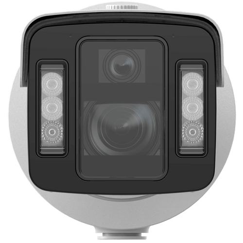 [TandemVu] Bala IP Dual 4 Megapixel (2 Lentes) / Lente Fijo (4 mm / ColorVu) y Lente Mot. (5 a 20 mm / DarkFighter X) / Luz Dual (IR y Luz Blanca) / IP67 / IK10 / Reconocimiento Facial / ACUSENSE / WDR 140 dB / DeepinView / Búsqueda por Atributos