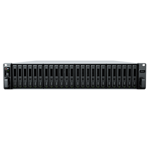 Servidor de Almacenamiento FlashStation FS3410 | 24 Bahías SSD SATA 2.5" | Intel Xeon D-1541 8 Núcleos | 16 GB RAM (Ampliable a 128 GB) | 356,500 IOPS Lectura | 129,400 IOPS Escritura | 4 Puertos 1GbE + 2 Puertos 10GbE