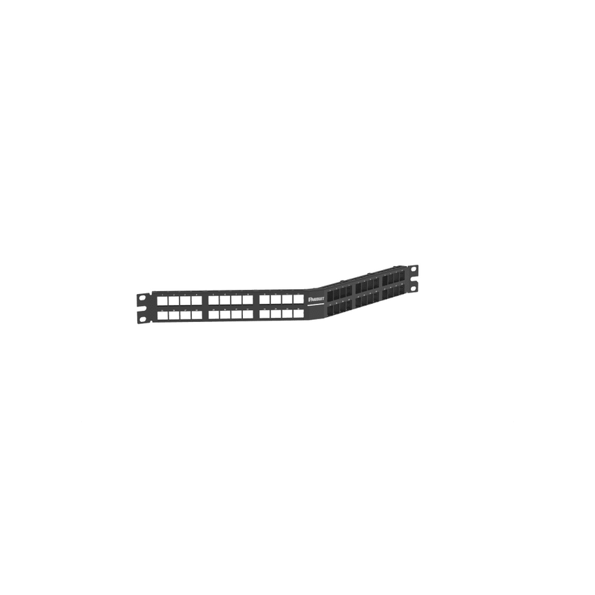 Panel de Parcheo Modular Keystone (Sin Conectores), Angulado, de 48 Puertos, 1UR