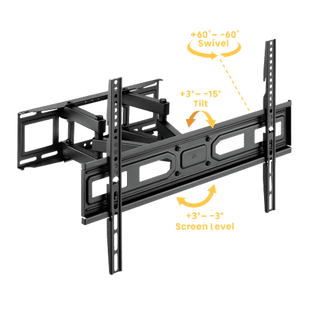 Montaje de Pared Universal Articulado para Monitores de 37 a 80" | Carga Máxima 40 Kg | Vesa  100 x 100 a 600 x 400| Fabricado en Acero