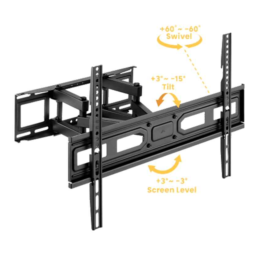 Montaje de Pared Universal Articulado para Monitores de 37 a 80" | Carga Máxima 40 Kg | Vesa  100 x 100 a 600 x 400| Fabricado en Acero