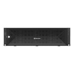 NVR de 64 canales / Soporta grabación hasta 32 MP / H.265 & Wisestream / Procesamiento 400 Mbps / 3 Puertos de Red / Raid 5-6 / 160 TB incluidos