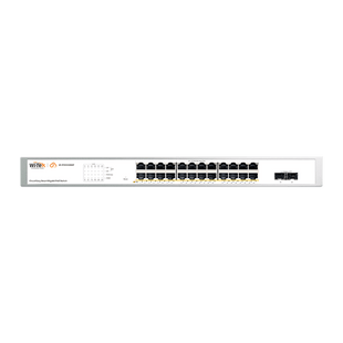 Switch Administrable PoE  / 24 puertos PoE af/at Gigabit /  2 x SFP Gigabit / Administración Cloud Gratuita / Presupuesto 370 W