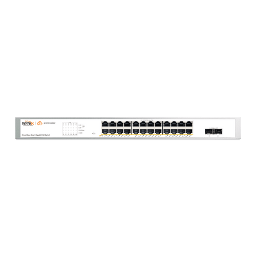 Switch Administrable PoE  / 24 puertos PoE af/at Gigabit /  2 x SFP Gigabit / Administración Cloud Gratuita / Presupuesto 370 W