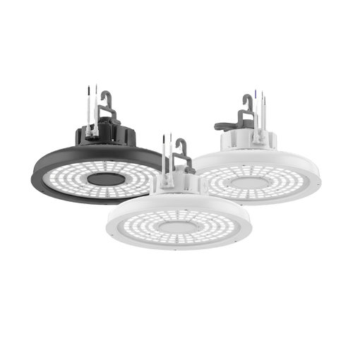 Luminaria LED High Bay Redonda REBL / 24 000- 27 000 -30 000 Lúmenes / 150-170-200W / 3500K-4000-5000 K CCT Switchable / IP66 NEMA 4X / IK10 / UVOLT 120-347V / DLC Premium