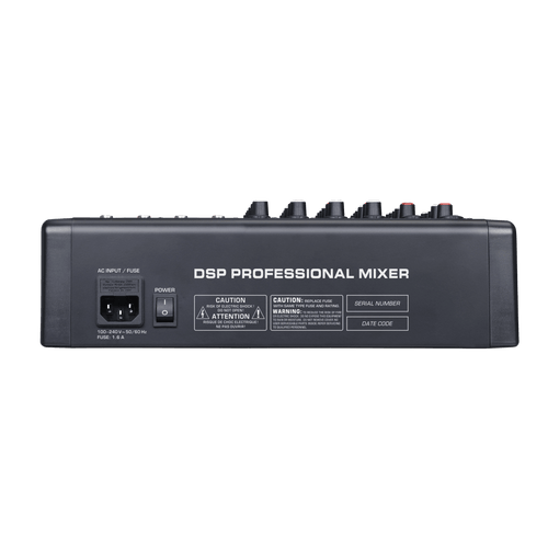 Consola de Mezcla Analógica | 8 Canales | 6 Entradas Mic/Línea | 12 Salidas | DSP Efectos | USB Media | Bluetooth | Montaje en Rack