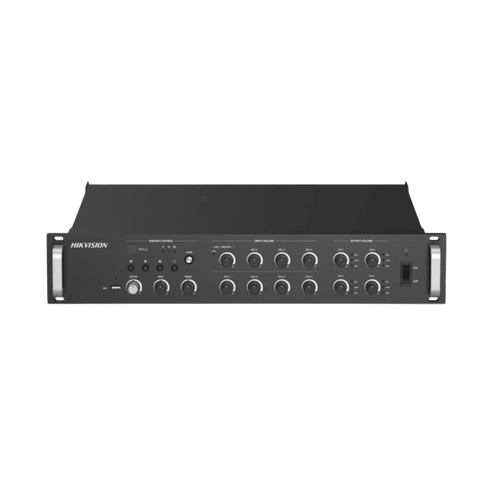Amplificador de Red |  4 Zonas de 250W | 100V/70v | Calendarización de eventos | Biblioteca de Materiales de Audio | Entrada de Alarma | Hik-Connect /Hikcentral profesional