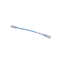 Cable de Parcheo UTP Cat6A, CM/LSZH, Diámetro Reducido (28AWG), Color Azul, 20 cm (7.87 pulgadas).