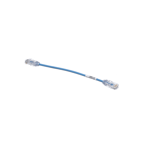 Cable de Parcheo UTP Cat6A, CM/LSZH, Diámetro Reducido (28AWG), Color Azul, 20 cm (7.87 pulgadas).