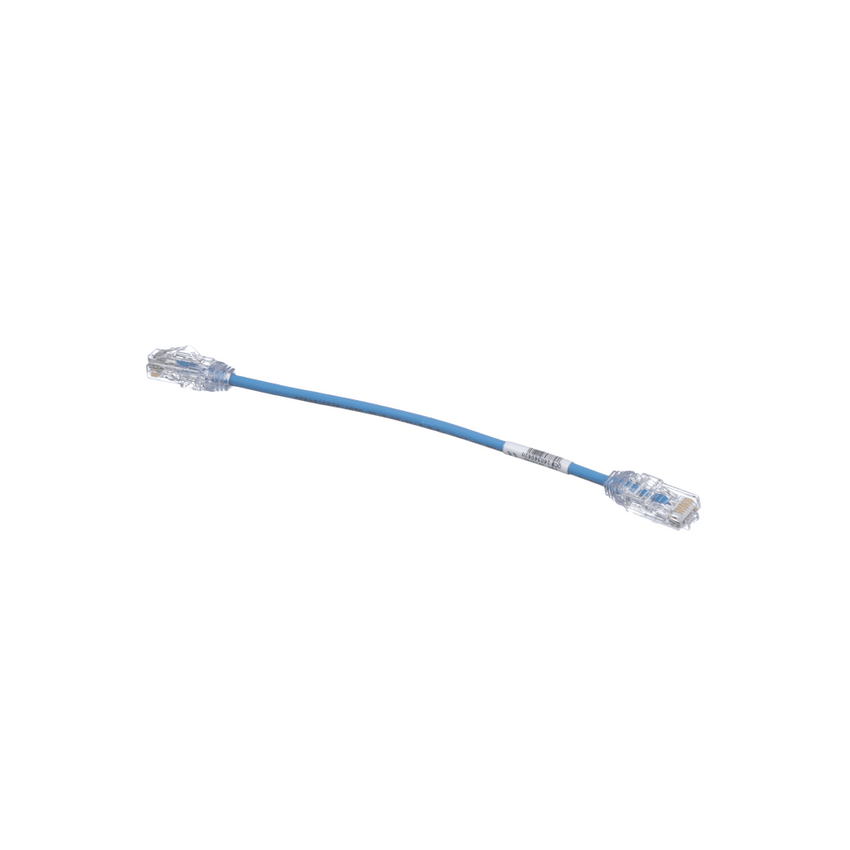 Cable de Parcheo UTP Cat6A, CM/LSZH, Diámetro Reducido (28AWG), Color Azul, 20 cm (7.87 pulgadas).
