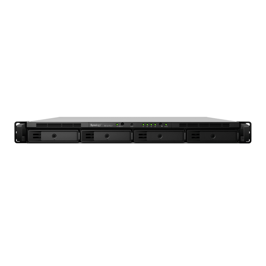 NAS RackStation RS1619xs+ | 4 Bahías | CPU Intel Xeon D-1527 Quad-Core | 8 GB DDR4 ECC (Ampliable a 64 GB) | 2 Ranuras M.2 NVMe/SATA | 4 Puertos LAN 1GbE | Soporte 10GbE Opcional | Escalable hasta 16 Bahías.