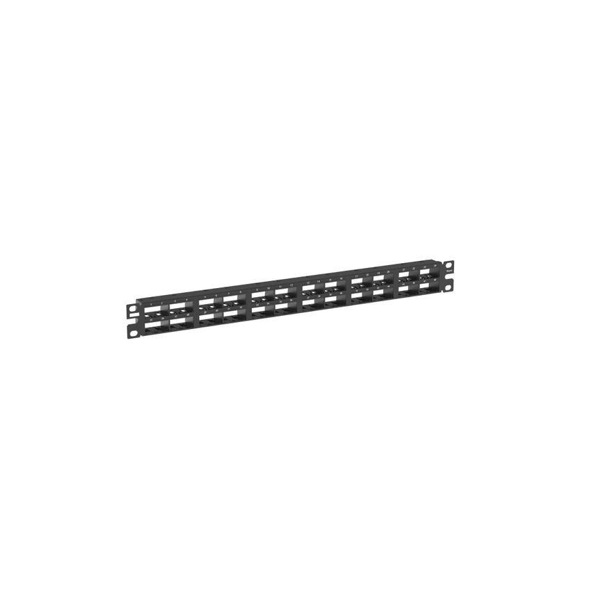 Panel de Parcheo Modular Mini-Com (Sin Conectores), Plano, Blindado, Alta Densidad, de 48 Puertos, 1UR