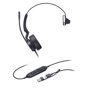 Diadema Cableada Profesional USB-C/A UH44 Mono de Yealink con Cancelación de Ruido por IA y Control de Llamadas Integrado
