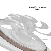 Ventilador de Techo con Luminario LED de 110 V CA 50/60 Hz /  88 W / 3 Tonos de Luz (6500 - 4 000 - 2 700 K) / Con giro 360° / Diámetro 550 mm / 6 Velocidades / Dimeable.