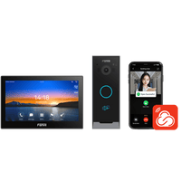 Kit Videoportero IP / Estación Interior i504W + Frente de Calle i60 / Pantalla Táctil 7" HD / Videollamadas H.264/H.265 / Wi-Fi Dual Band / PoE / App Fanvil Link / ONVIF / 10,000 Tarjetas RFID