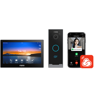 Kit Videoportero IP / Estación Interior i504W + Frente de Calle i60 / Pantalla Táctil 7" HD / Videollamadas H.264/H.265 / Wi-Fi Dual Band / PoE / App Fanvil Link / ONVIF / 10,000 Tarjetas RFID